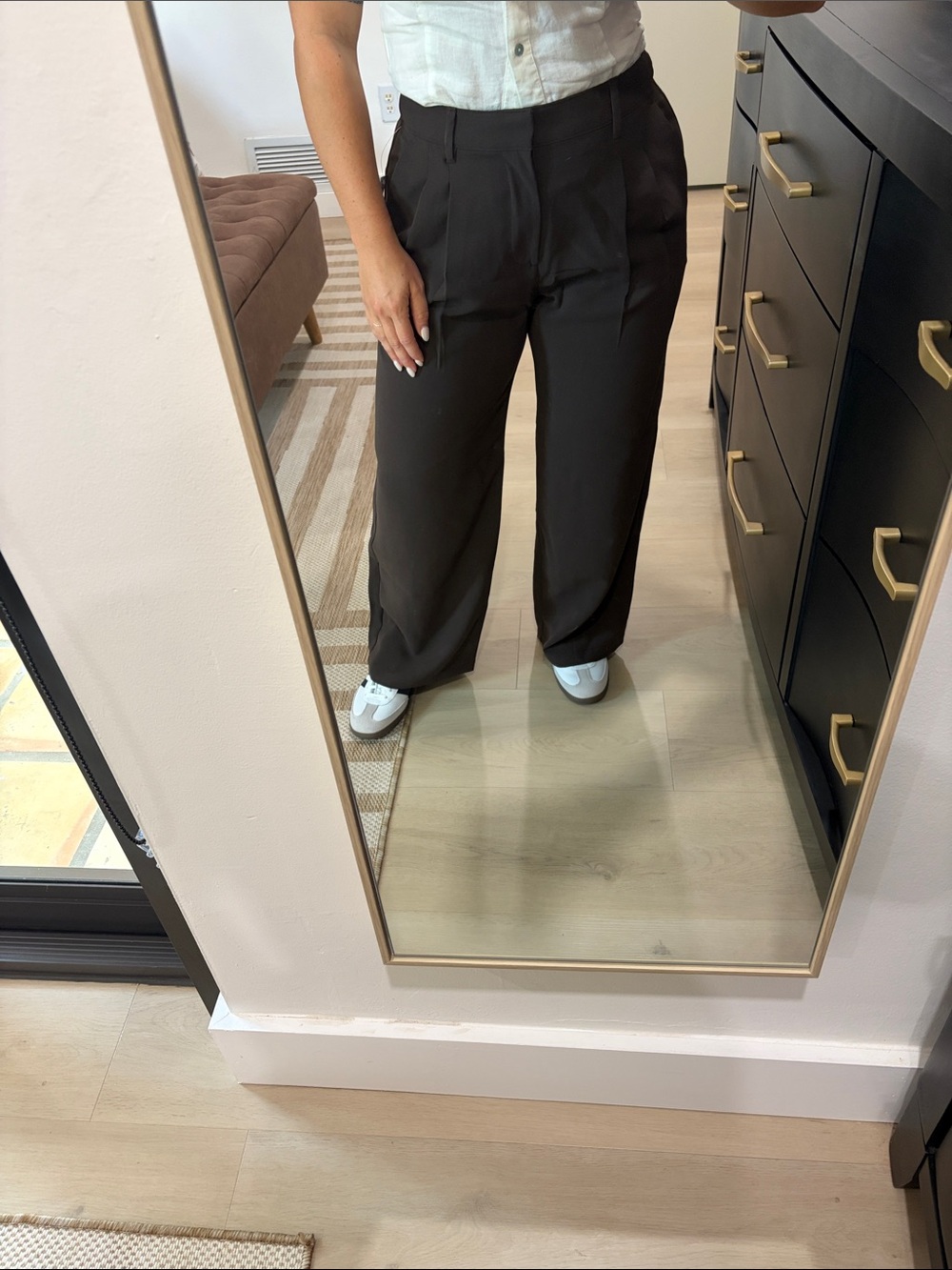 GAP Factory Wide-Leg High-Waist Trousers in Black